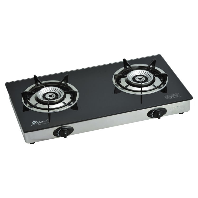 Grip (GR 333) 2 Burner Stove - Auto Ignition Stove - Table Top Stove - Whirlwind Flame Available in NG