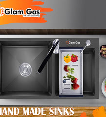 Glam Gas LIFE STYLE 12 BK Glass Washer  S.S Basket Brand Warranty