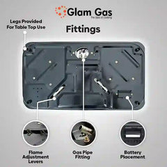 Glam Gas Built In Hob (Model Black Berry) Auto Ignition System (Natural Gas & LPG) Brand Warranty