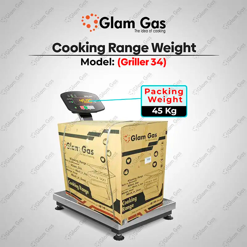 Glam Gas Cooking Range (Gas) Griller’S 34 Top Stainless Steel Auto Ignition System (Natural Gas & LPG) Brand Warranty