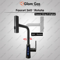 Glam Gas Faucet (Faucet Rain-11 Digital) Real-Time Water Temperature Display Hose Brand Warranty