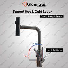 Glam Gas Faucet (Faucet Rain-11 Digital) Real-Time Water Temperature Display Hose Brand Warranty