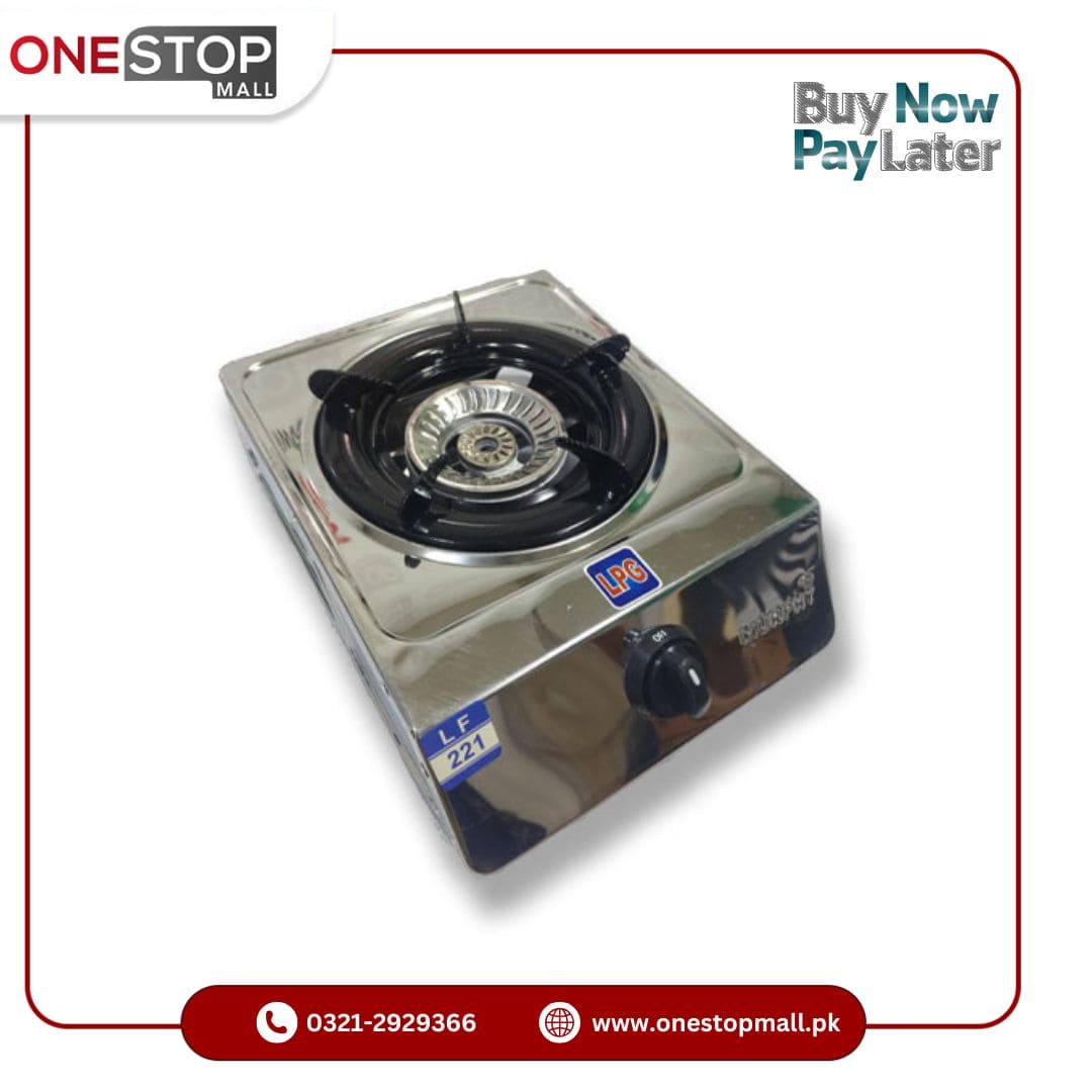 Murphy LPG Gas Stove LF-221 Stainless Steel Body Automatic Piezo Ignition Heavy Burner