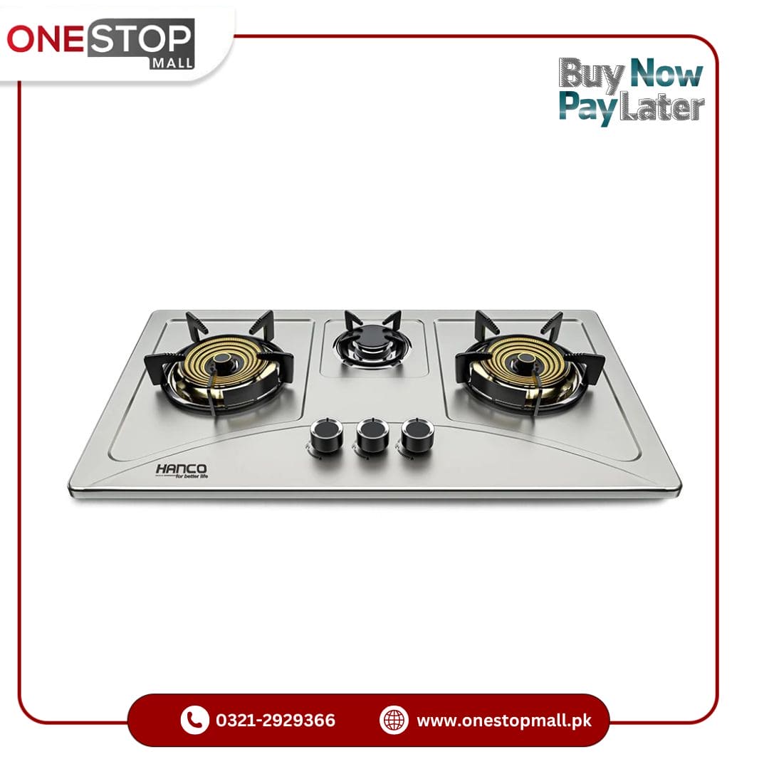 HANCO Hob (Model 205) Stainless Steel Stove with Brass Burners - Auto Ignition Stove - Gas Type NG and LPG