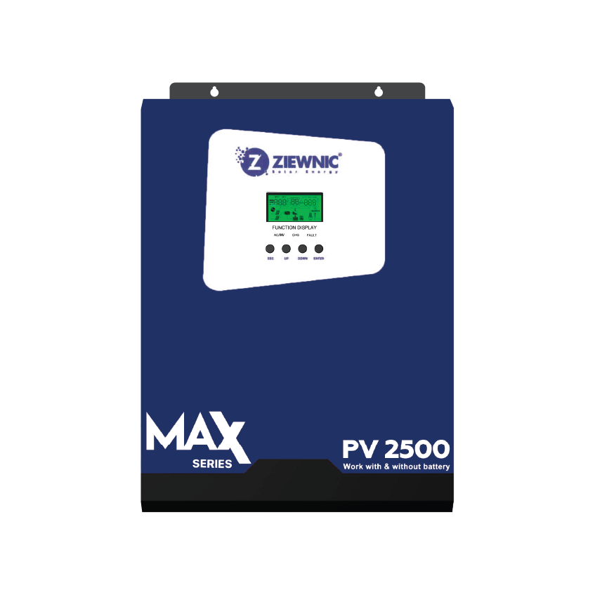 ZIEWNIC MAX - PV2500 (1.7 KVA) SOLAR HYBRID INVERTER 100% Pure Sine Wave Solar Inverter 5 Years Brand Warranty