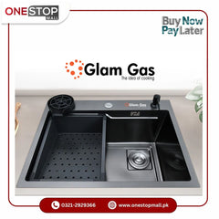 Glam Gas Life Style 6-6 BK Glam Gas Sink Glass Washer Soap Dispenser Brand Warranty