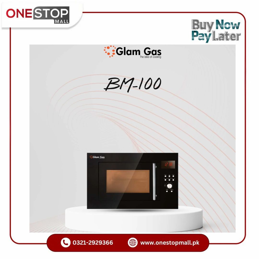 Glam Gas Microwave Oven GG-BM100 20L Capacity Glass Turntable Built-in Design Brand Warranty