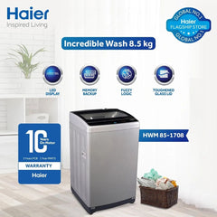 HWM 85-1708/ Haier 8.5 kg/ 1708 Series/ Fully Automatic/ Top Load/ Washing Machine/10 Years Warranty