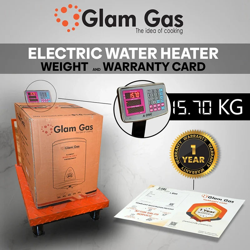 Glam Gas Electric Water Heater WH-10G Heavy-Duty Inner Tank Temperature Meter Brand warranty