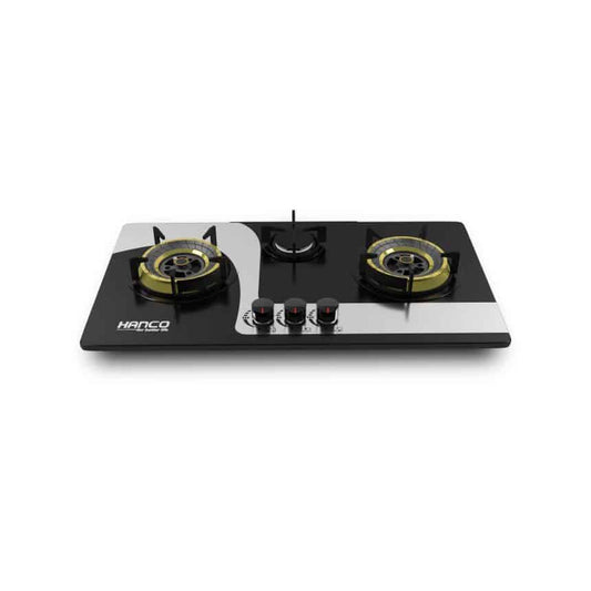 Hanco Built in Hob Stainless Steel Hob with Brass Burners (Model 213) - Auto Ignition Stove 1 Year Brand Warranty