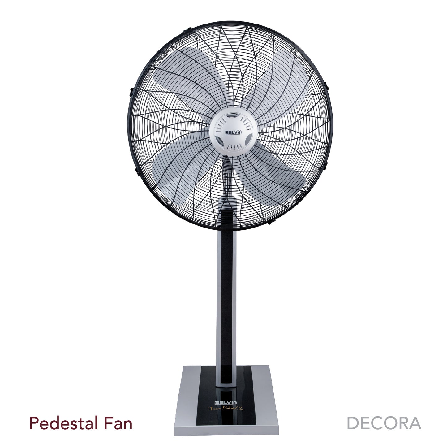 BELVIN PEDESTAL FANS 24 ' Inch Decora SERIES Aerodynamic design with Gloss Finish Brand Warranty