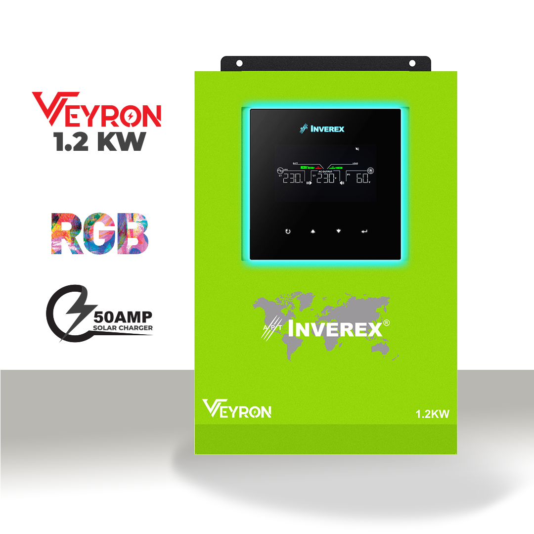 Inverex Veyron 1.2 KW Mppt Solar Inverter Auto Synchronization with Inverex power wall 5 Years Brand Warranty