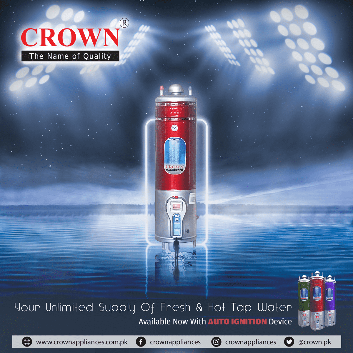 Crown Storage Geyser Gas Tank 30 Gallon (10X14 Guage) Natural Gas Geyser Auto Ignition Device 1 Year Brand Warranty