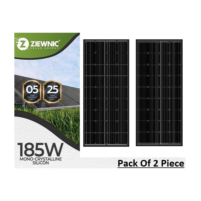 ZIEWNIC Vertec Series Solar Panel 185 Watt Mono Crystalline ( Pack Of 2 )  5 Years Brand Warranty